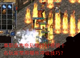 单职业传奇私服排行榜前十名玩家常用哪些冲级技巧? 单职业传奇私服排行榜前十名玩家常用哪些冲级技巧?