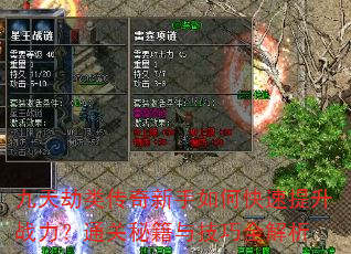 九天劫类传奇新手如何快速提升战力?通关秘籍与技巧全解析 九天劫类传奇新手如何快速提升战力?通关秘籍与技巧全解析