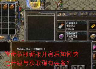 传奇私服新服开启后如何快速升级与获取稀有装备? 传奇私服新服开启后如何快速升级与获取稀有装备?