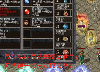 传奇私服免费完整版新手如何快速升级与获取装备? 传奇私服免费完整版新手如何快速升级与获取装备?
