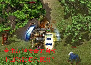 合击战神传奇的自动小退功能怎么使用? 合击战神传奇的自动小退功能怎么使用?